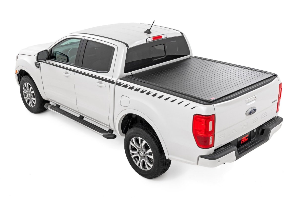Ford Ranger Hard Roll Up Bed Cover - Rough Country - Matte Black - '19-'23